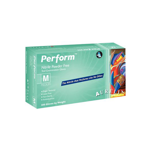 Aurelia Perform PF Medium Bx/200 Teal Green Nitrile | Medline